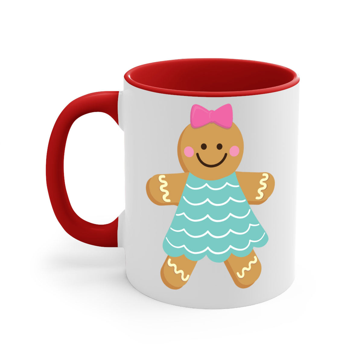 Ginger Bread 7# Christmas Mug with colorful handle and glossy finish, perfect for coffee and tea.