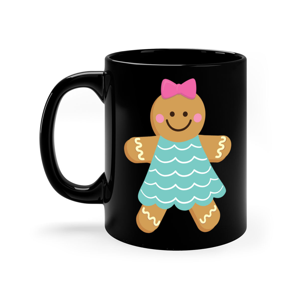 Ginger Bread 7# Christmas Mug with colorful handle and glossy finish, perfect for coffee and tea.