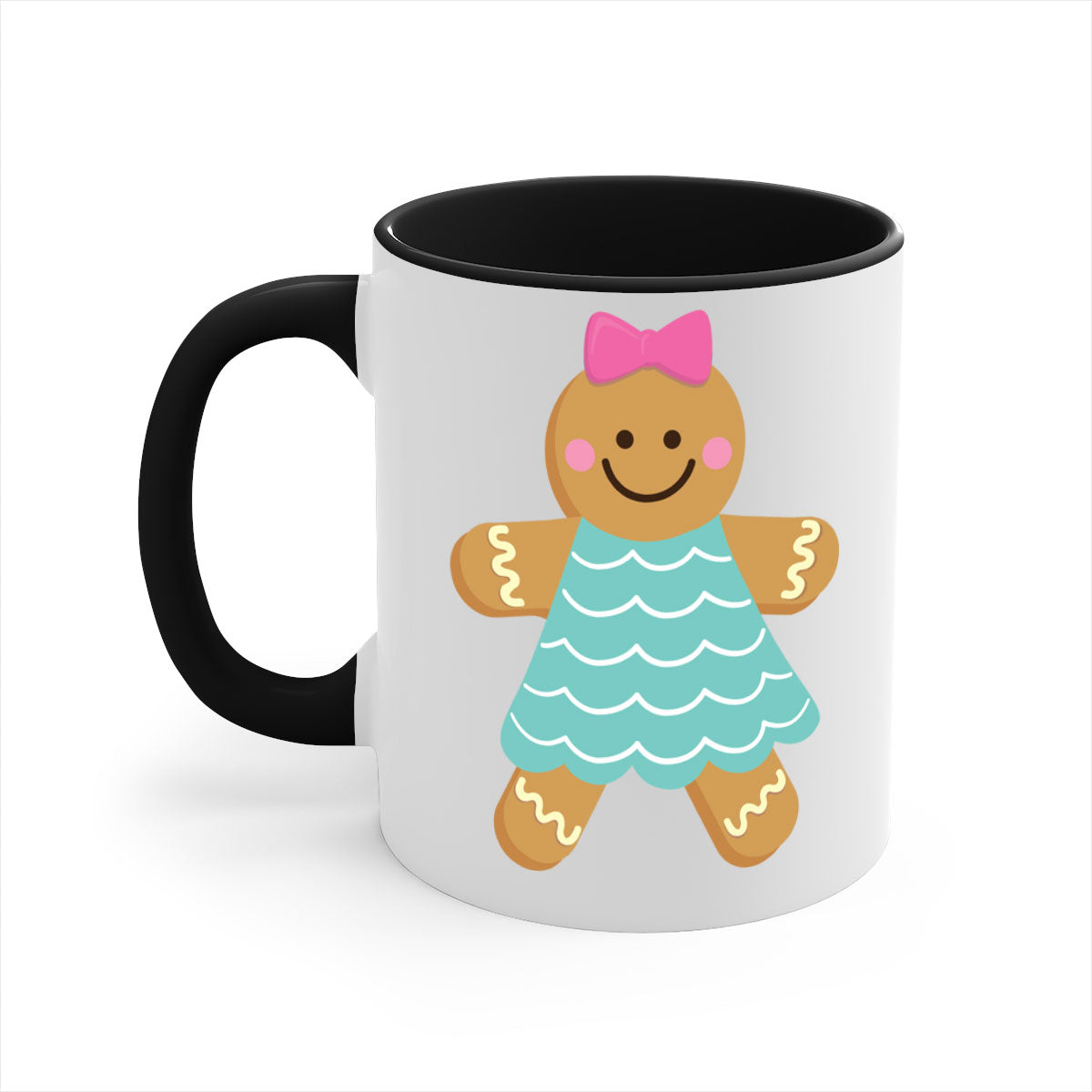 Ginger Bread 7# Christmas Mug with colorful handle and glossy finish, perfect for coffee and tea.