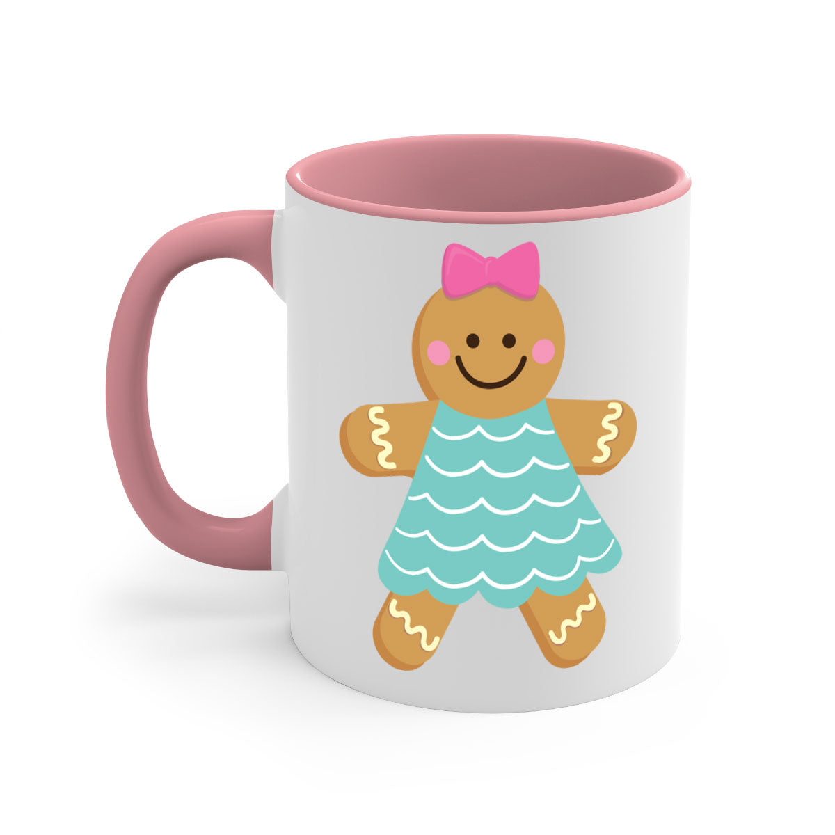 Ginger Bread 7# Christmas Mug with colorful handle and glossy finish, perfect for coffee and tea.