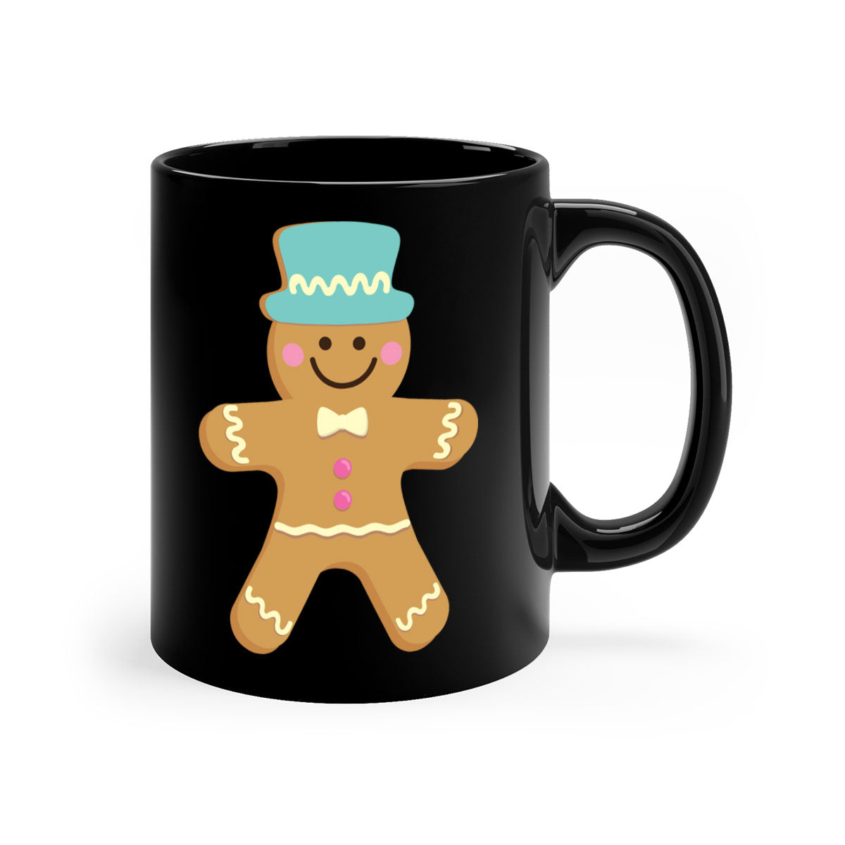 Ginger Bread Style 232# Christmas Mug with colorful handle and glossy finish, perfect for coffee and tea.