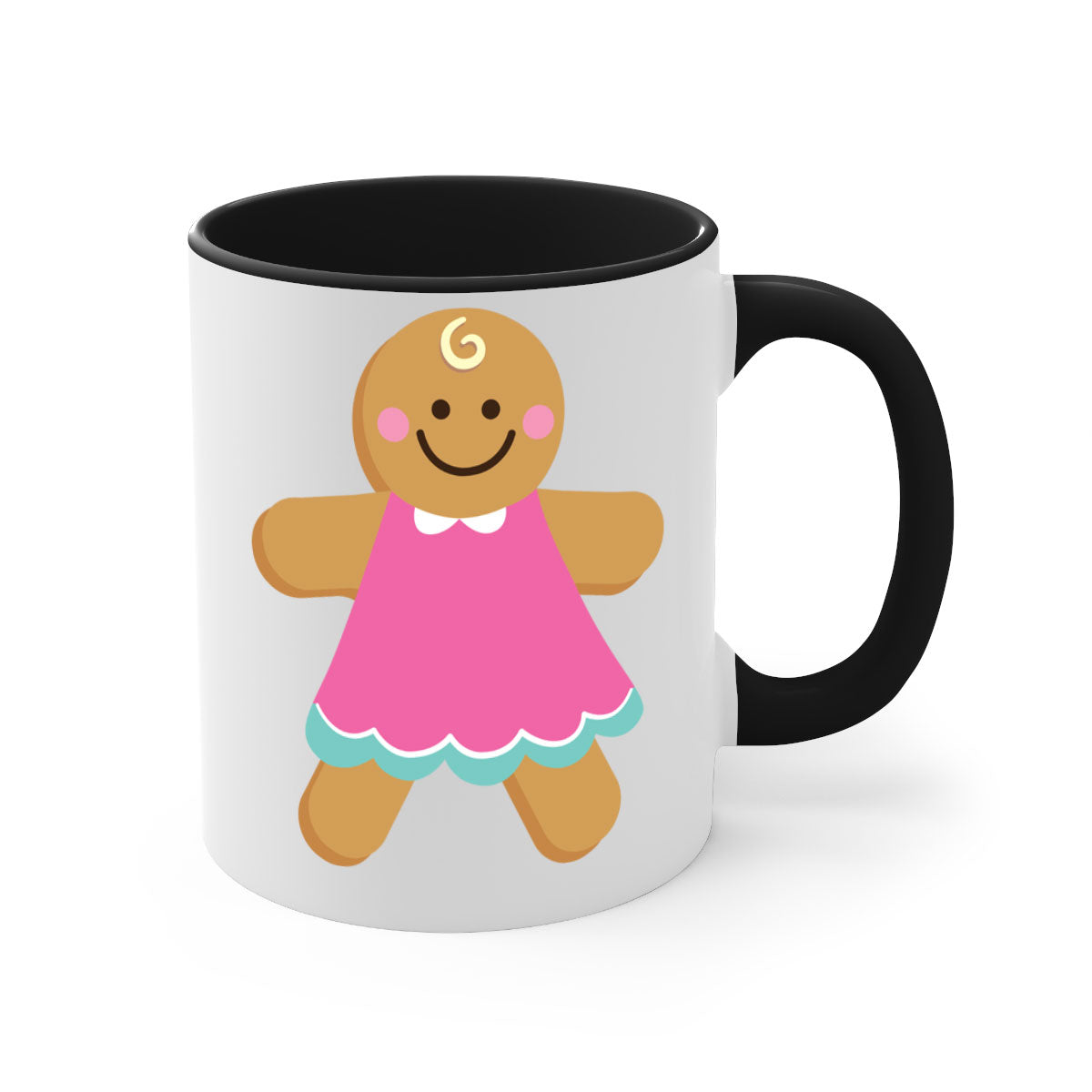 Ginger Bread Style 234# Christmas Mug with colorful handle and glossy finish, perfect for coffee and tea.
