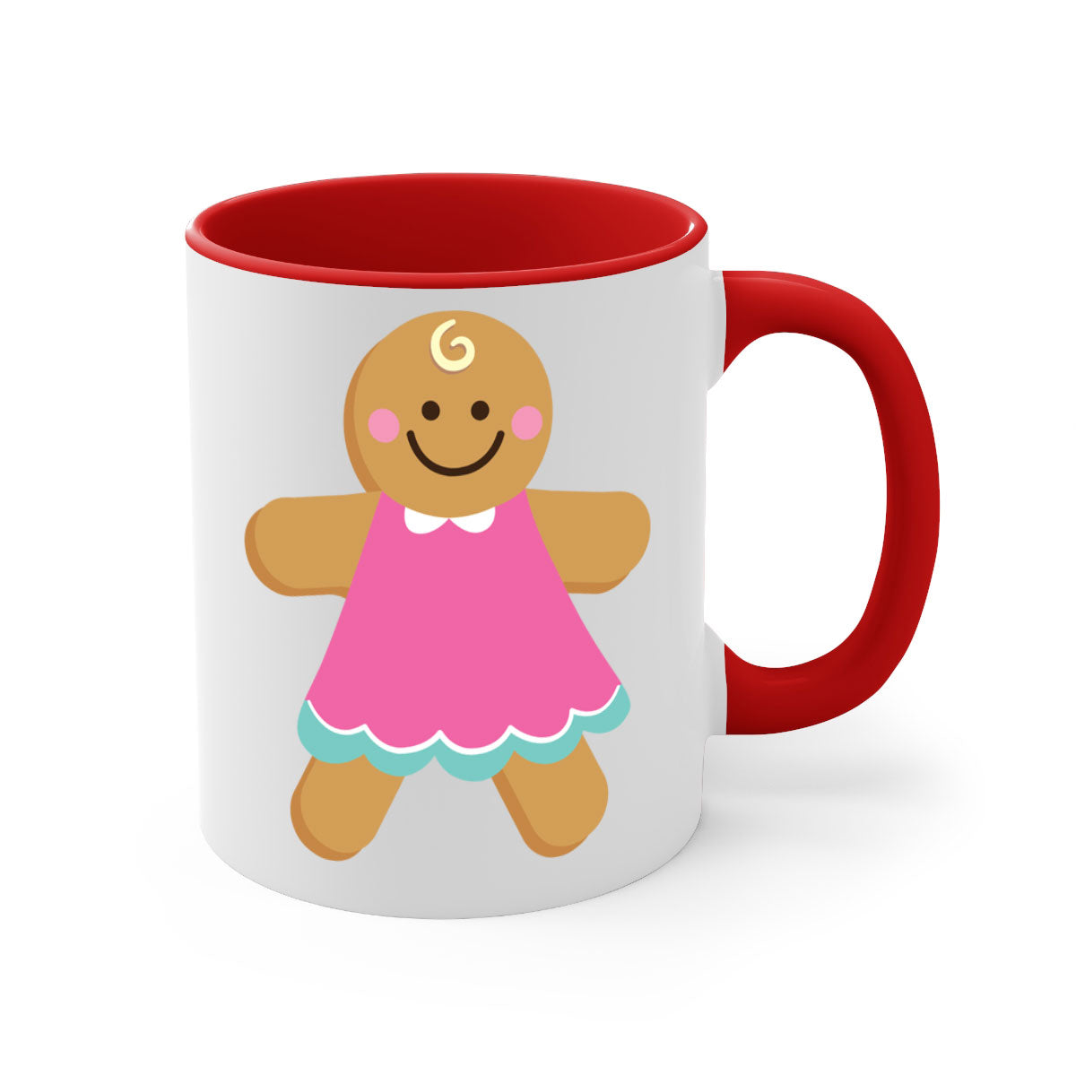 Ginger Bread Style 234# Christmas Mug with colorful handle and glossy finish, perfect for coffee and tea.