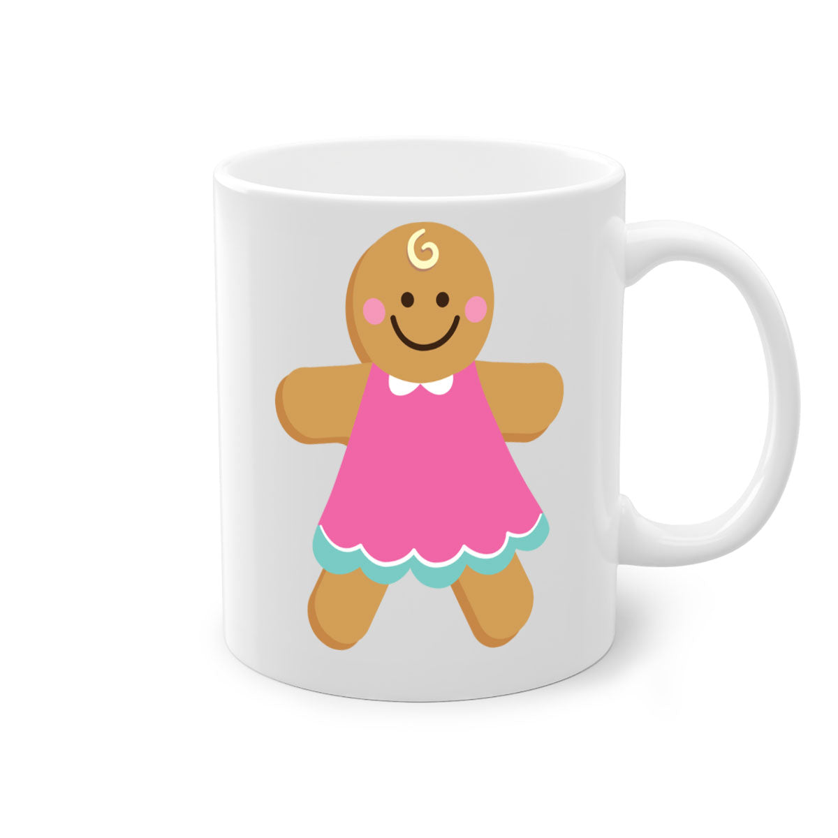 Ginger Bread Style 234# Christmas Mug with colorful handle and glossy finish, perfect for coffee and tea.