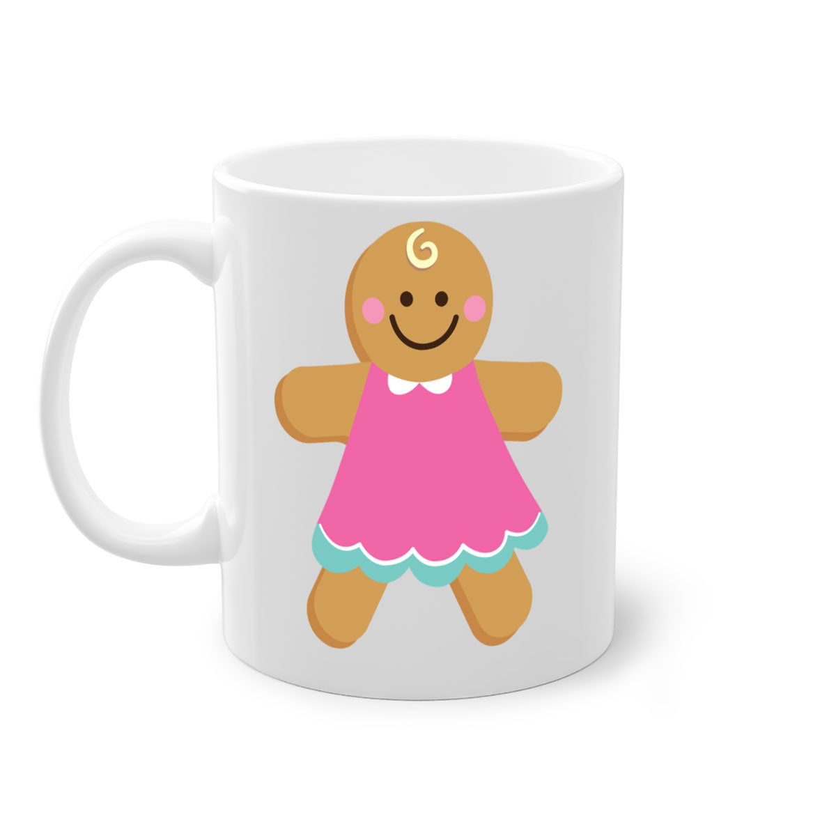 Ginger Bread Style 234# Christmas Mug with colorful handle and glossy finish, perfect for coffee and tea.