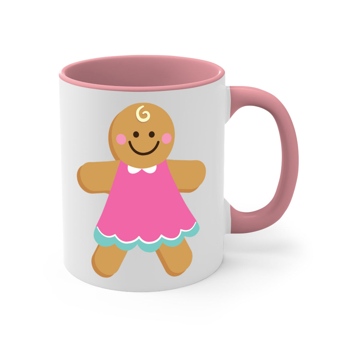 Ginger Bread Style 234# Christmas Mug with colorful handle and glossy finish, perfect for coffee and tea.