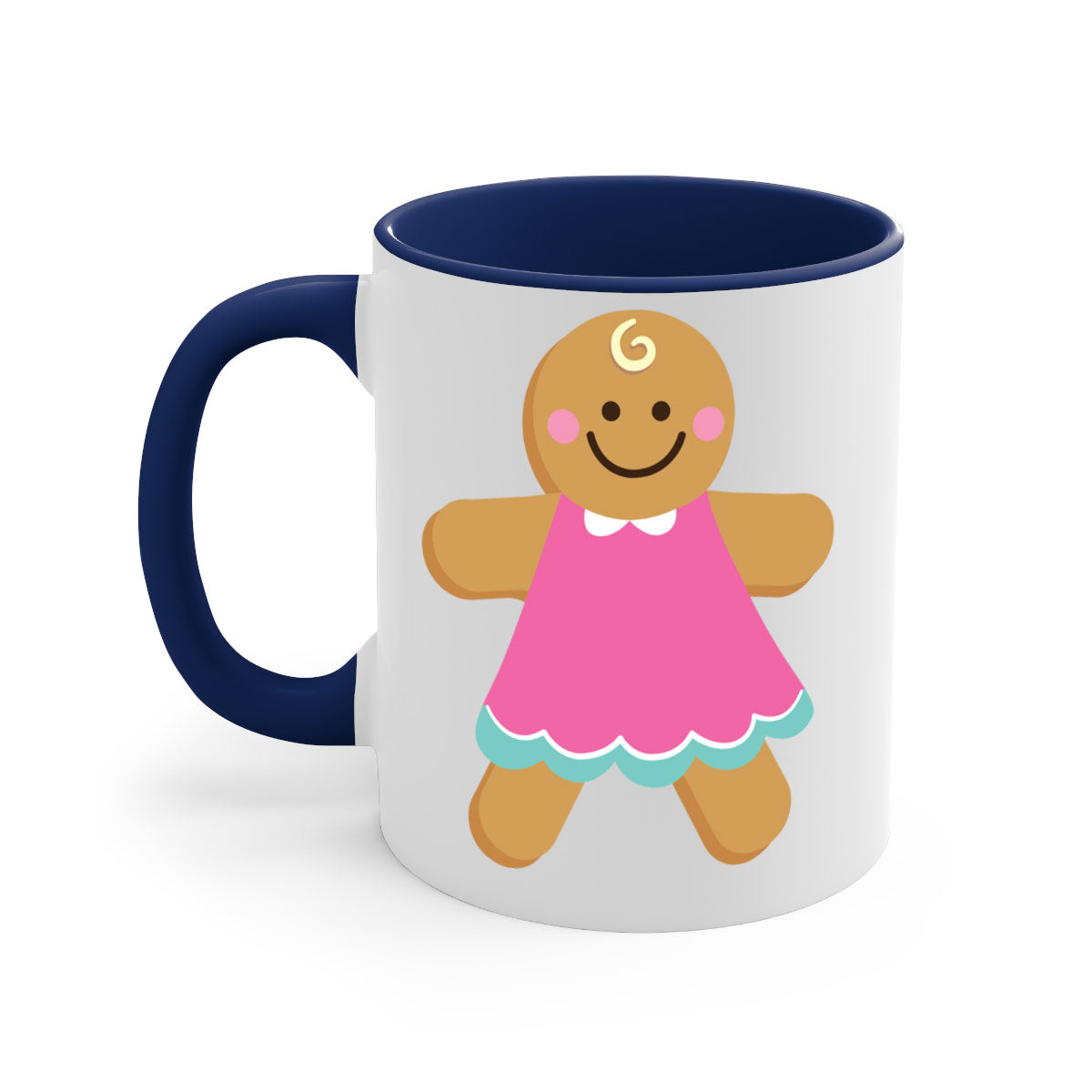 Ginger Bread Style 234# Christmas Mug with colorful handle and glossy finish, perfect for coffee and tea.