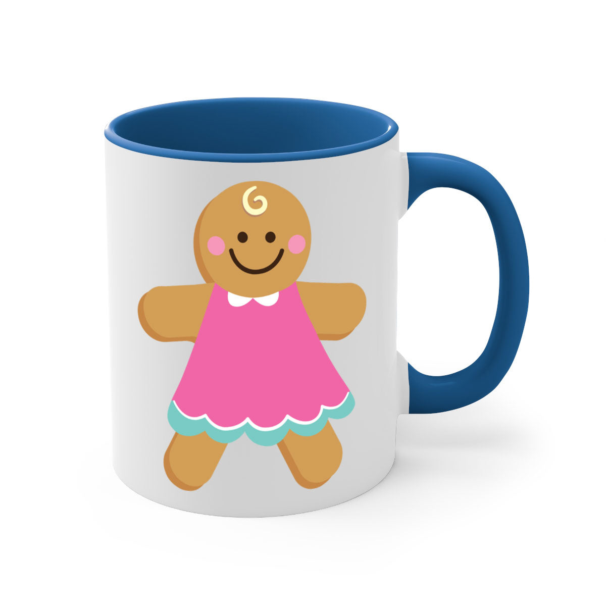 Ginger Bread Style 234# Christmas Mug with colorful handle and glossy finish, perfect for coffee and tea.