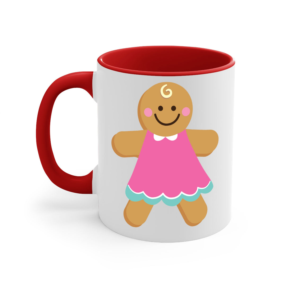 Ginger Bread Style 234# Christmas Mug with colorful handle and glossy finish, perfect for coffee and tea.
