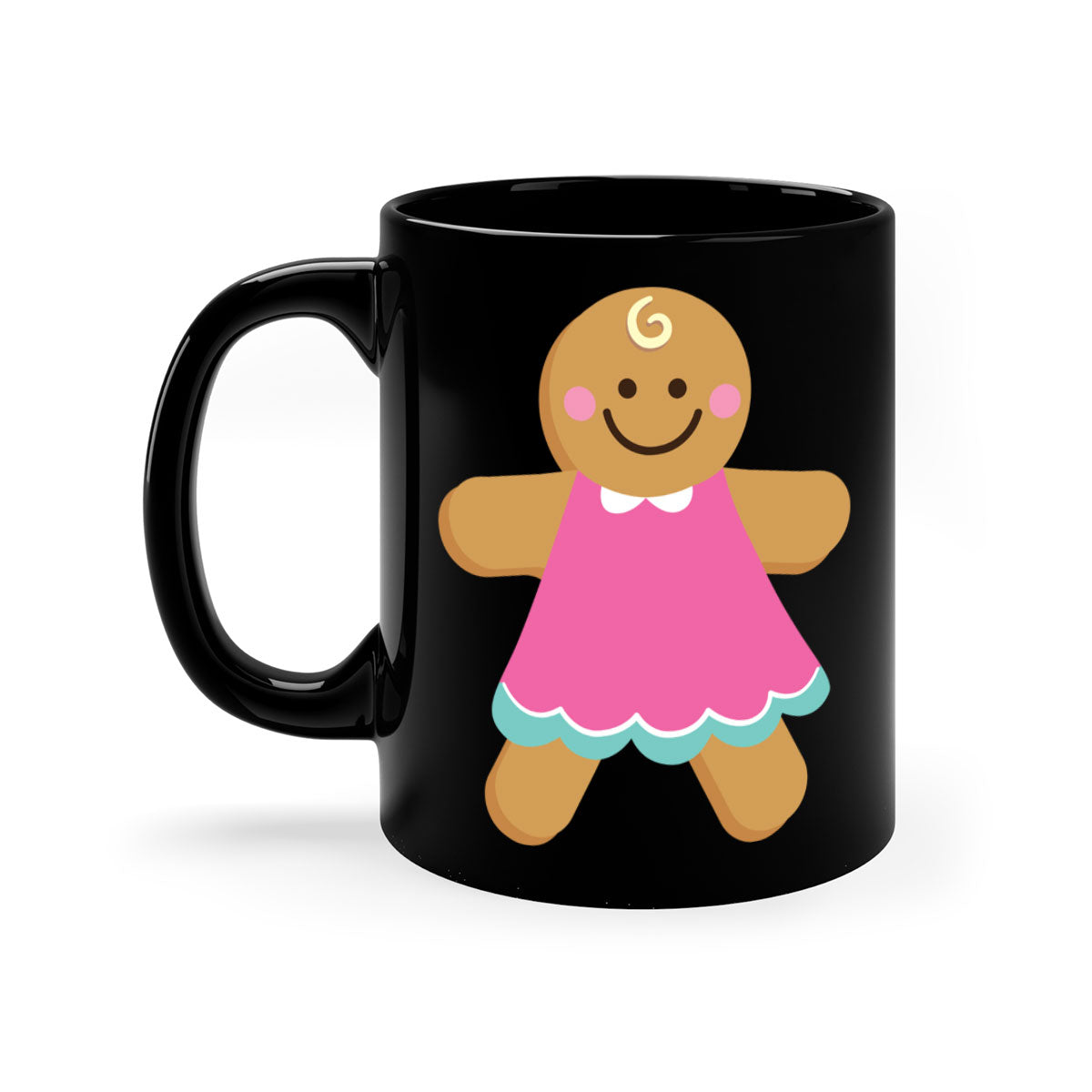 Ginger Bread Style 234# Christmas Mug with colorful handle and glossy finish, perfect for coffee and tea.