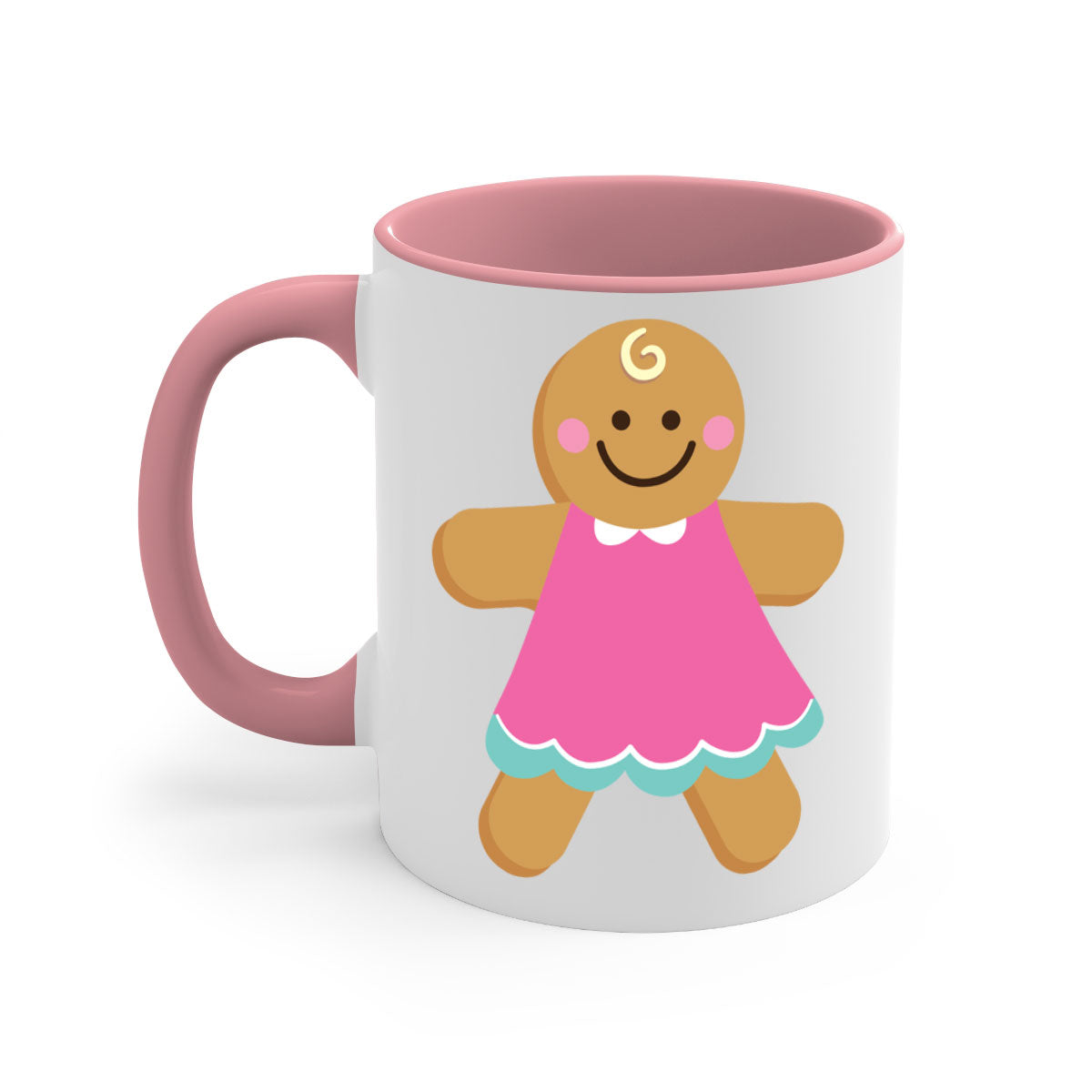 Ginger Bread Style 234# Christmas Mug with colorful handle and glossy finish, perfect for coffee and tea.