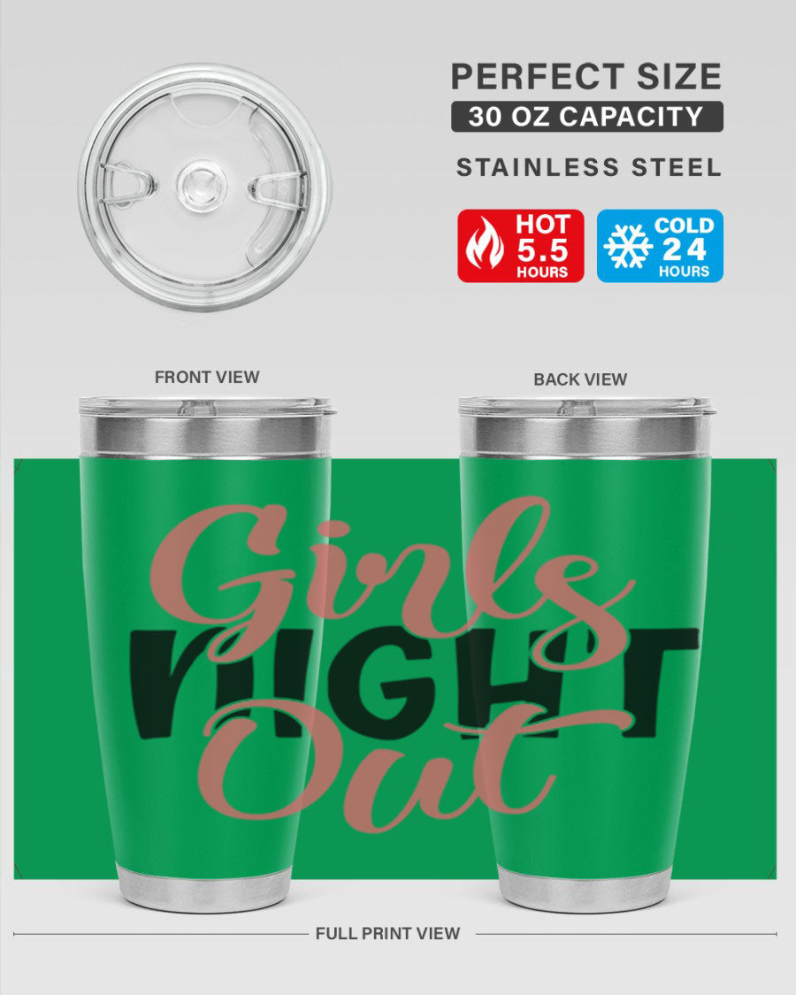 Girls Night Out Style 54# Tumbler in stainless steel with a stylish design, perfect for keeping drinks hot or cold.
