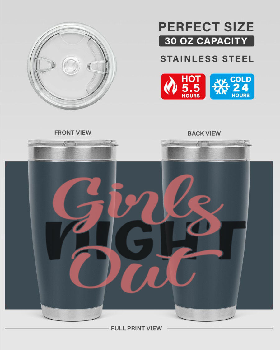 Girls Night Out Style 54# Tumbler in stainless steel with a stylish design, perfect for keeping drinks hot or cold.