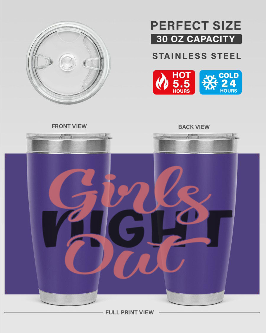 Girls Night Out Style 54# Tumbler in stainless steel with a stylish design, perfect for keeping drinks hot or cold.