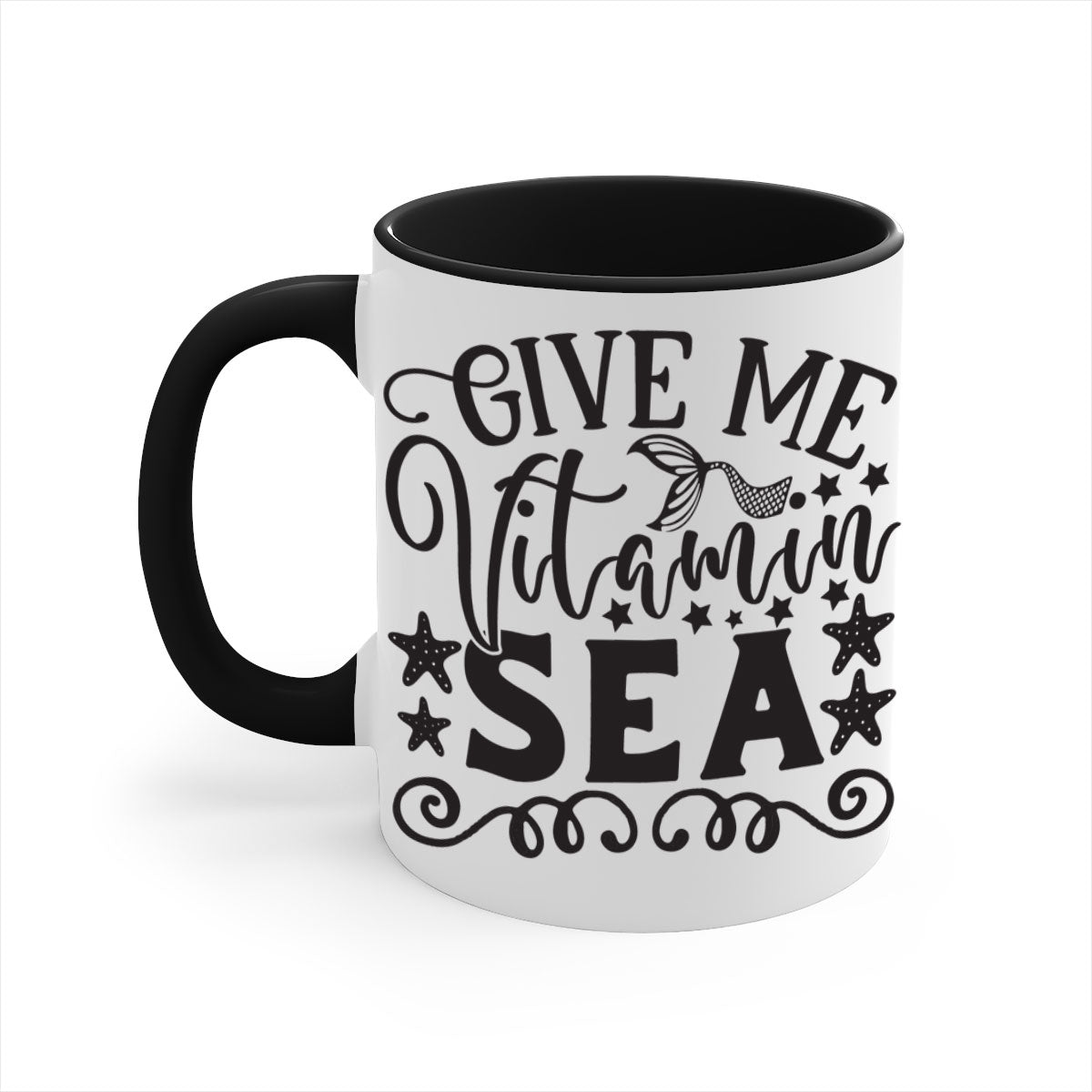 Give me vitamin sea 191# Mermaid Mug with colorful handle and glossy finish, perfect for coffee and tea lovers.