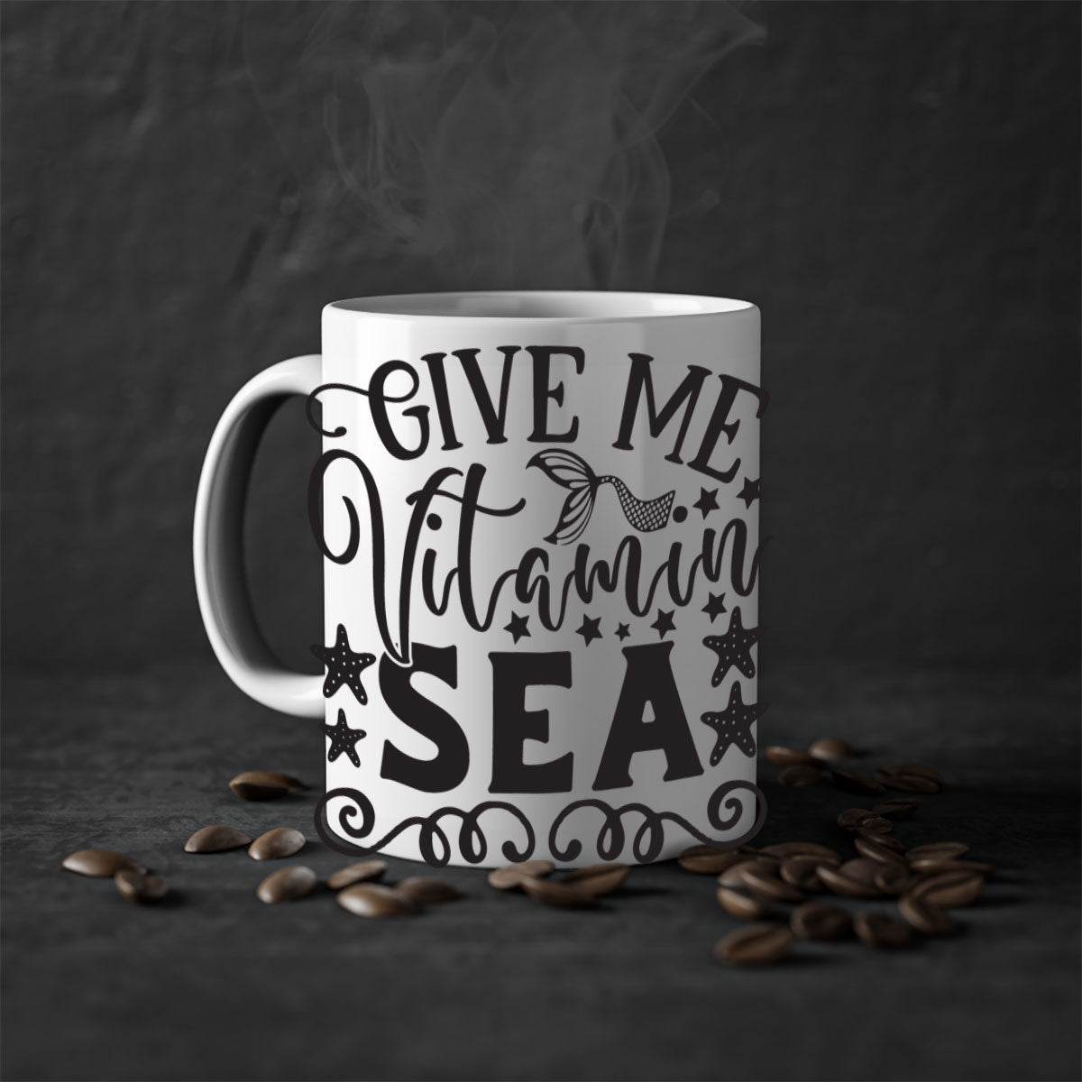 Give me vitamin sea 191# Mermaid Mug with colorful handle and glossy finish, perfect for coffee and tea lovers.