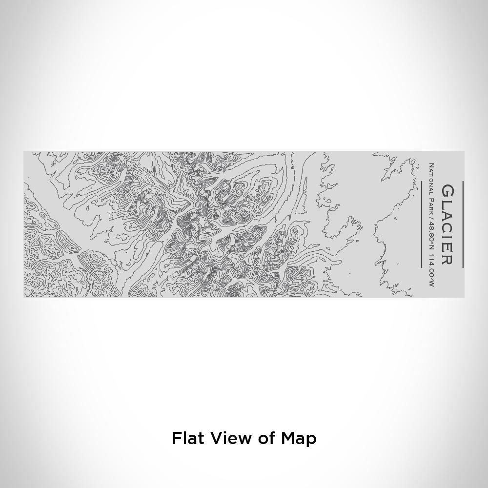 Matte black insulated cup featuring a custom engraved map of Glacier National Park, Alaska, with coordinates.