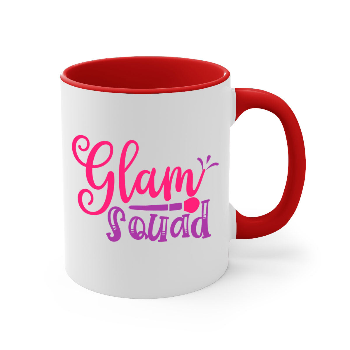 Glam Squad Style 237# two-tone ceramic coffee mug with colored handle and glossy finish, available in multiple colors.