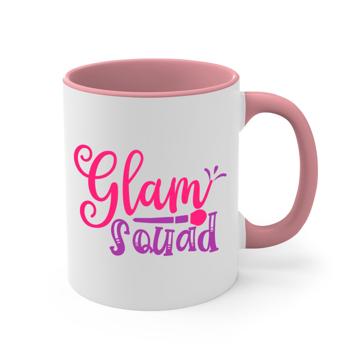 Glam Squad Style 237# two-tone ceramic coffee mug with colored handle and glossy finish, available in multiple colors.