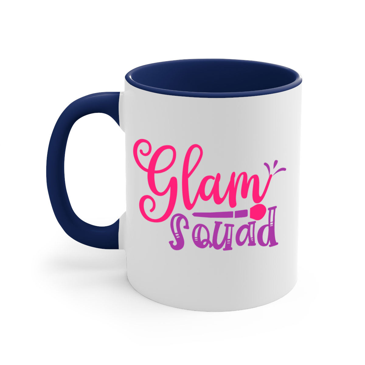 Glam Squad Style 237# two-tone ceramic coffee mug with colored handle and glossy finish, available in multiple colors.