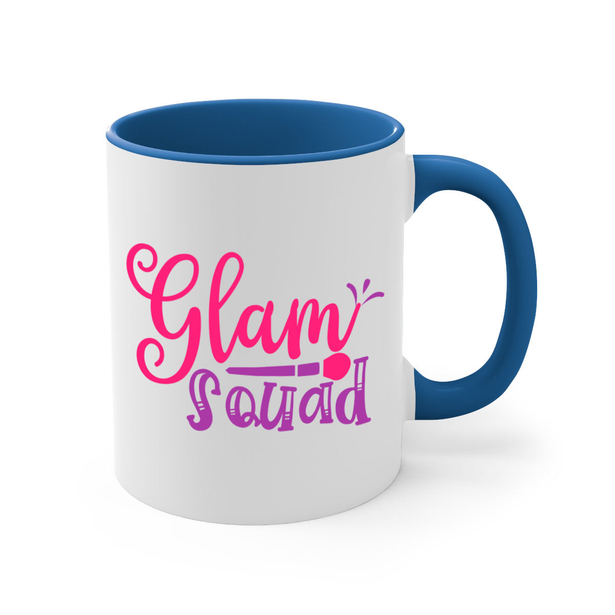 Glam Squad Style 237# two-tone ceramic coffee mug with colored handle and glossy finish, available in multiple colors.