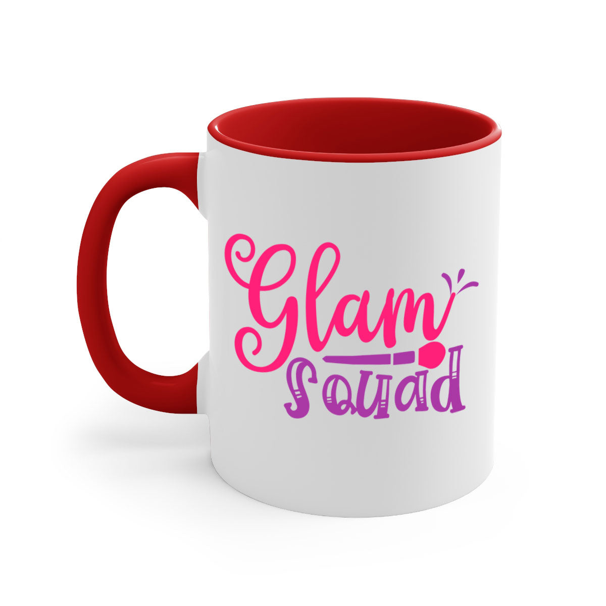 Glam Squad Style 237# two-tone ceramic coffee mug with colored handle and glossy finish, available in multiple colors.
