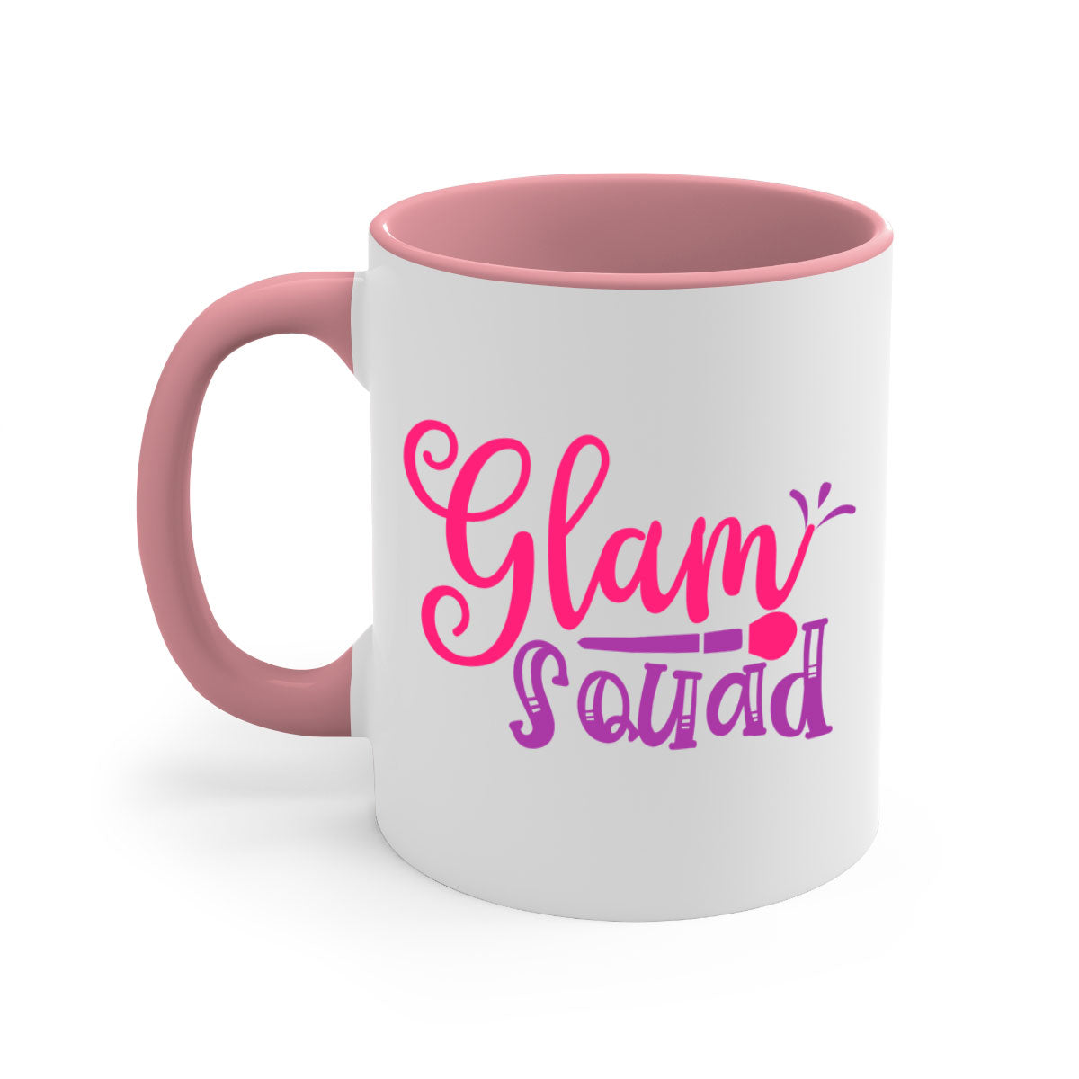 Glam Squad Style 237# two-tone ceramic coffee mug with colored handle and glossy finish, available in multiple colors.
