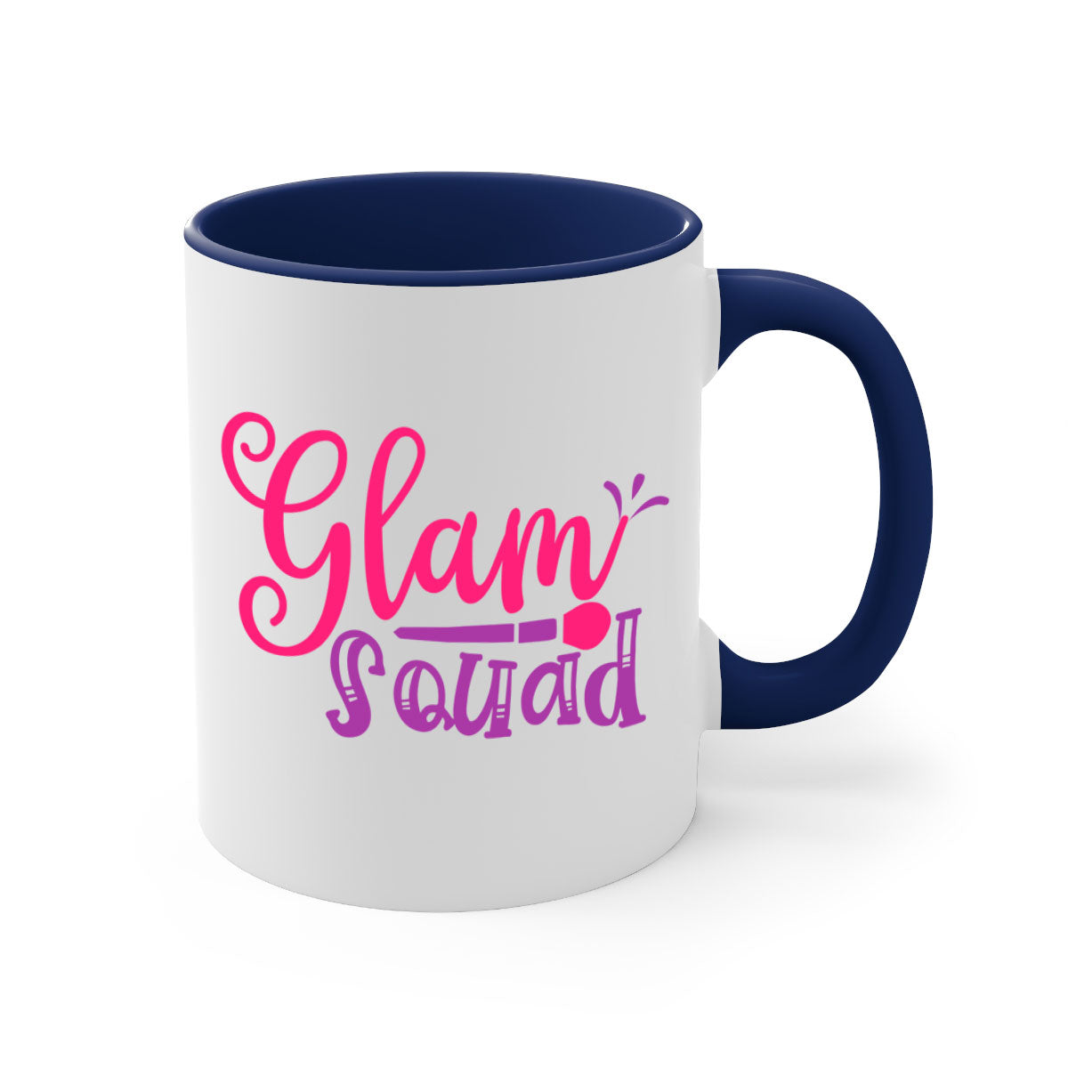 Glam Squad Style 237# two-tone ceramic coffee mug with colored handle and glossy finish, available in multiple colors.