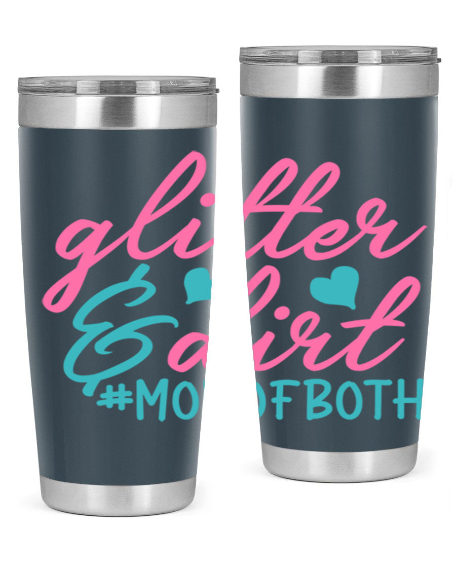 Glitter dirt momofboth 345# tumbler in vibrant colors, showcasing its double wall vacuum stainless steel design and stylish glitter finish.