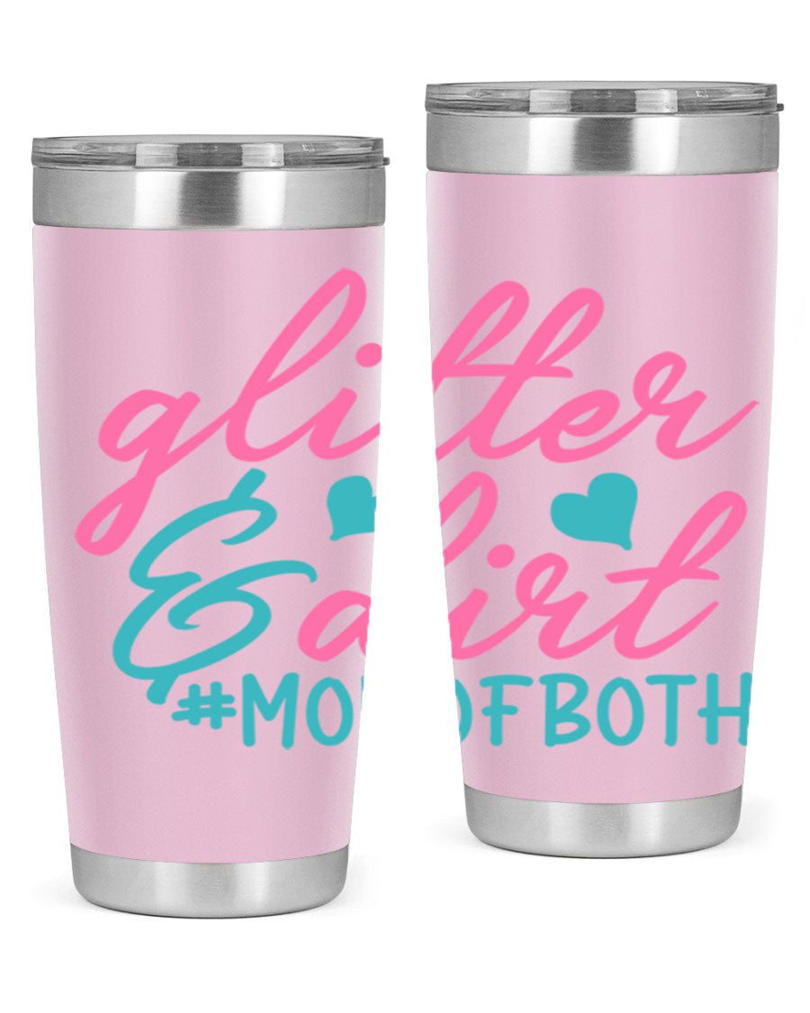 Glitter dirt momofboth 345# tumbler in vibrant colors, showcasing its double wall vacuum stainless steel design and stylish glitter finish.
