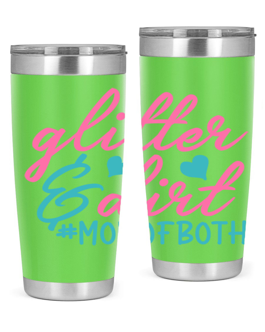 Glitter dirt momofboth 345# tumbler in vibrant colors, showcasing its double wall vacuum stainless steel design and stylish glitter finish.