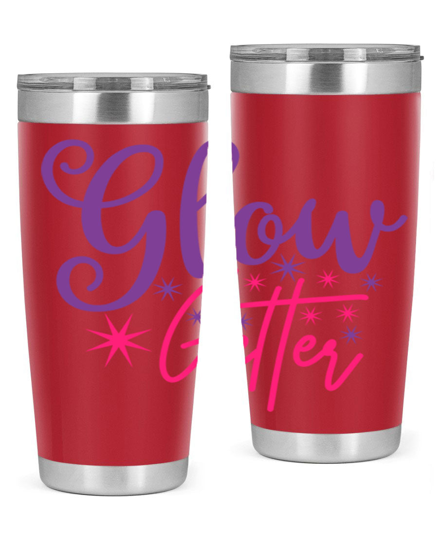 Glow Getter Style 234# 20oz Tumbler in stainless steel with a stylish design, perfect for hot and cold beverages.