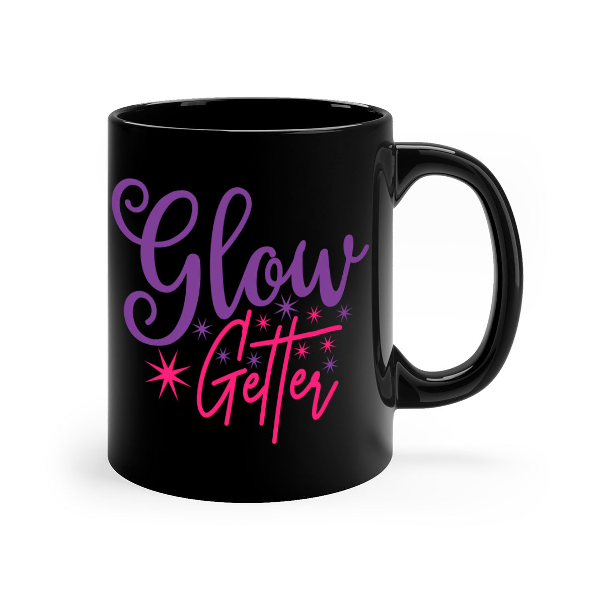 Glow Getter Style 234# Mug with colorful handle and glossy finish, available in multiple colors and sizes.