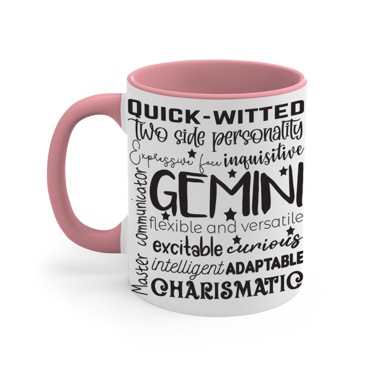 Gmini 567# Zodiac Mug featuring a glossy finish, colored handle, and interior in five vibrant color options.