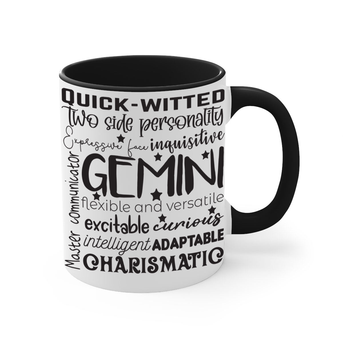 Gmini 567# Zodiac Mug featuring a glossy finish, colored handle, and interior in five vibrant color options.