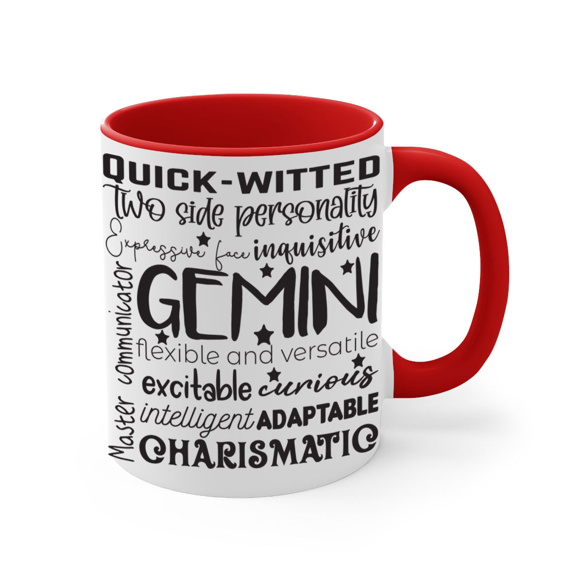 Gmini 567# Zodiac Mug featuring a glossy finish, colored handle, and interior in five vibrant color options.