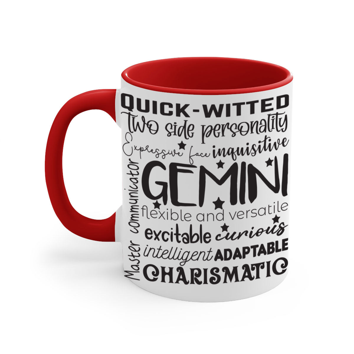 Gmini 567# Zodiac Mug featuring a glossy finish, colored handle, and interior in five vibrant color options.