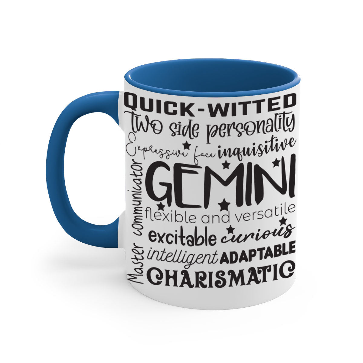 Gmini 567# Zodiac Mug featuring a glossy finish, colored handle, and interior in five vibrant color options.