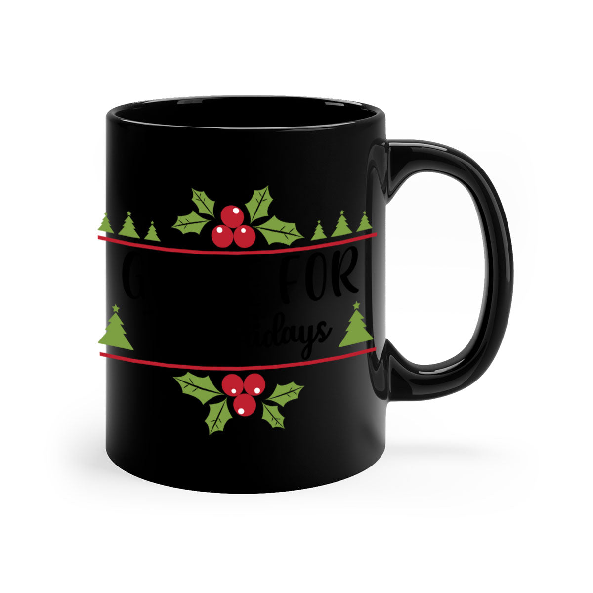 Gnome for the Holidays Style 238# Christmas Mug with a glossy finish and colorful handle, perfect for coffee or tea.