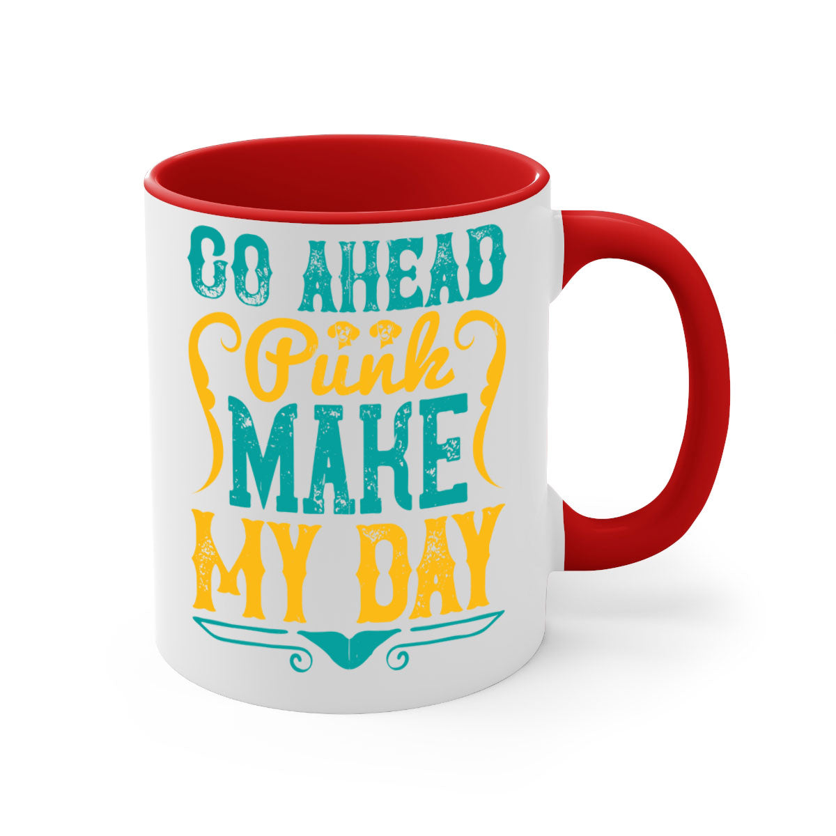 Go Ahead Punk Make My Day Style 45# Dog-Mug, featuring a glossy finish and colorful handle, perfect for coffee or tea.
