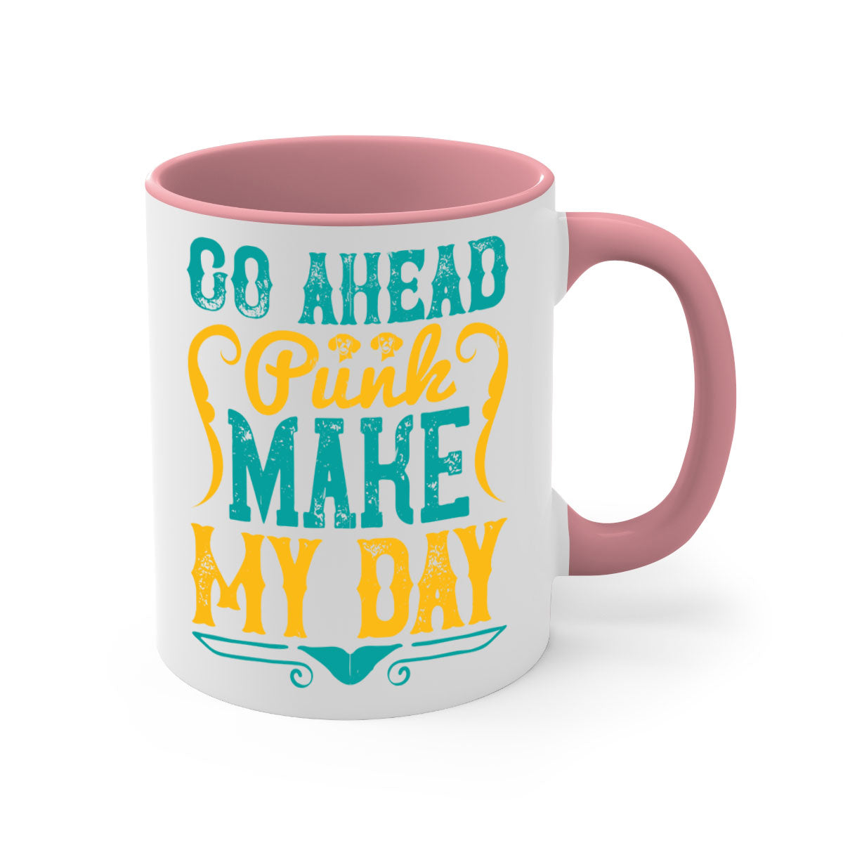 Go Ahead Punk Make My Day Style 45# Dog-Mug, featuring a glossy finish and colorful handle, perfect for coffee or tea.