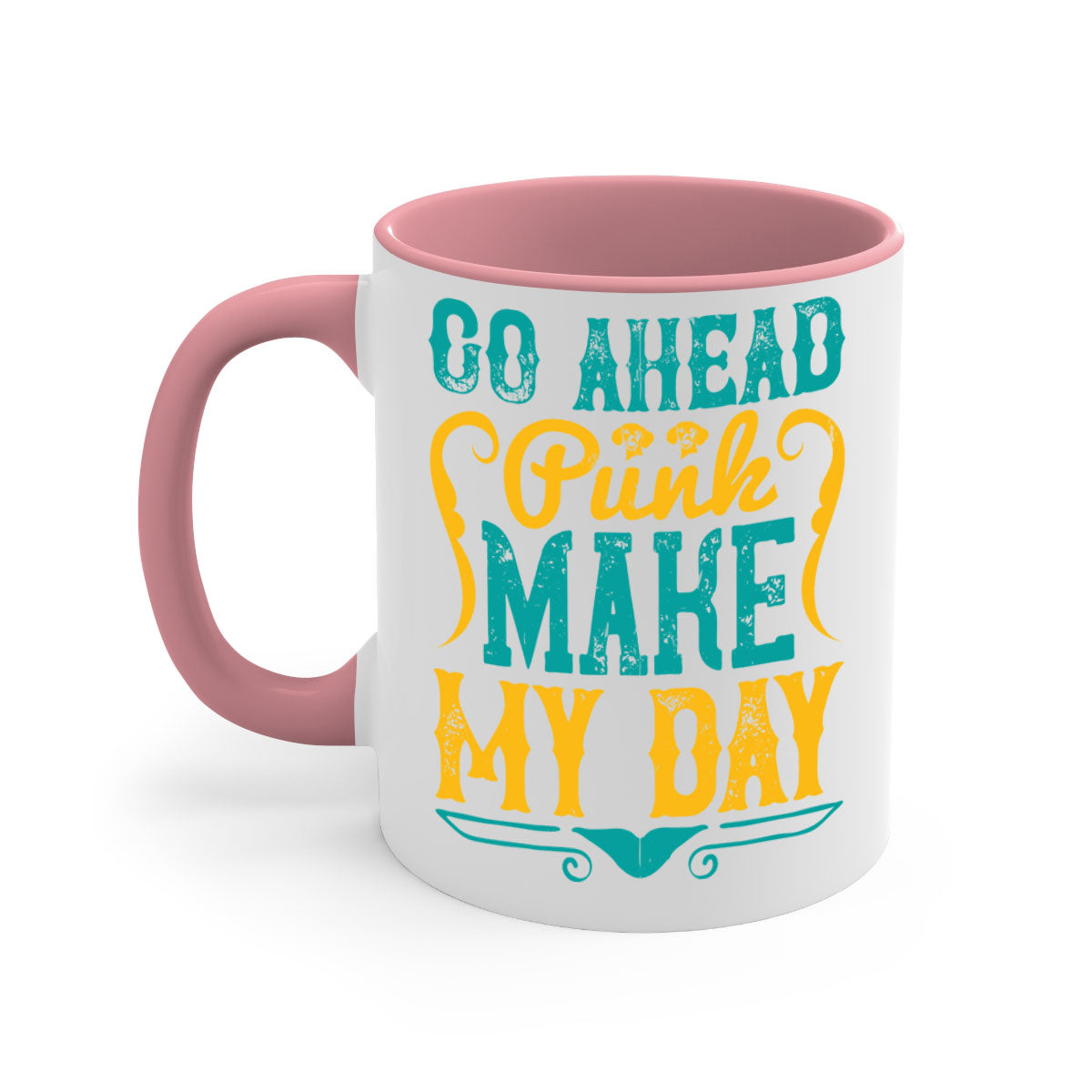 Go Ahead Punk Make My Day Style 45# Dog-Mug, featuring a glossy finish and colorful handle, perfect for coffee or tea.