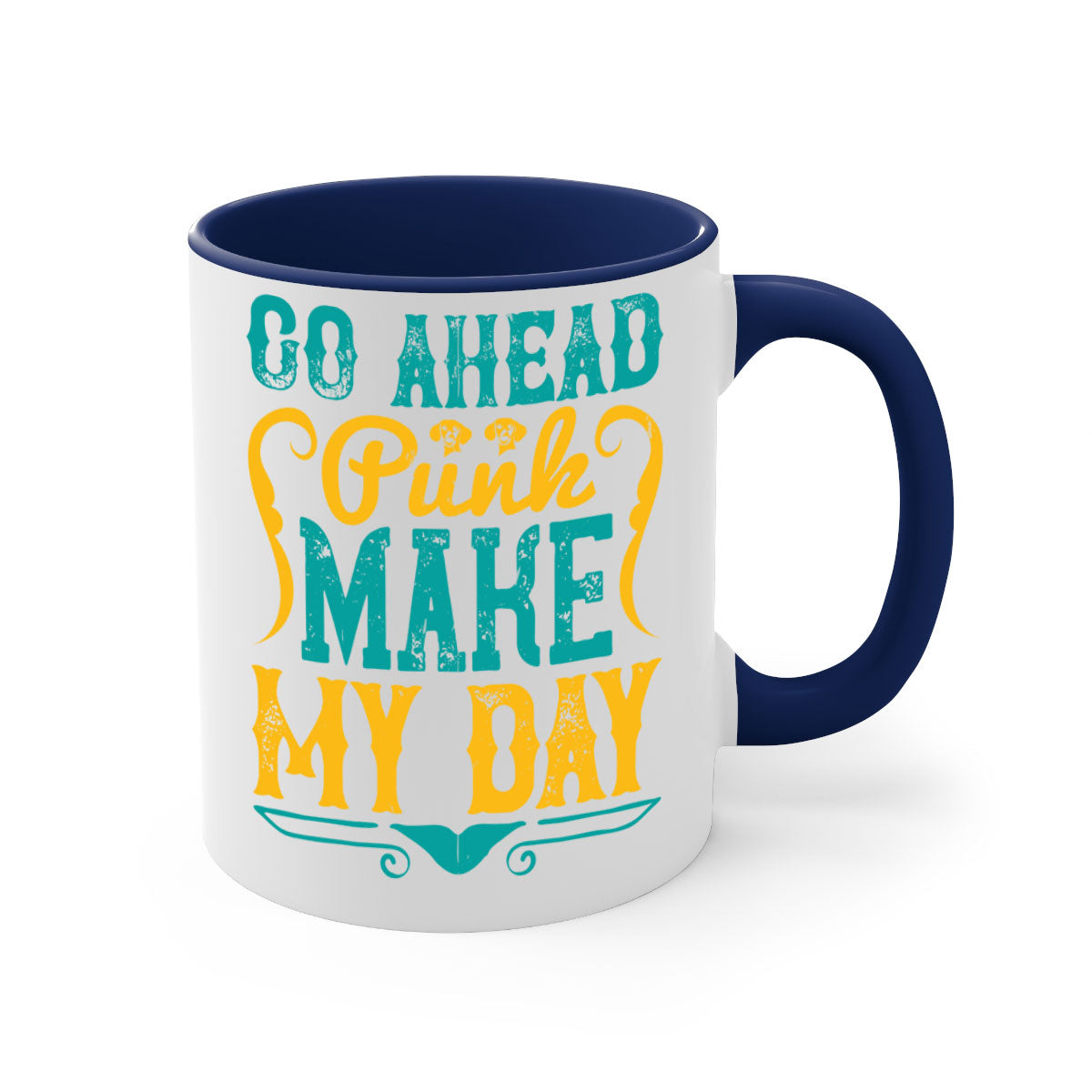 Go Ahead Punk Make My Day Style 45# Dog-Mug, featuring a glossy finish and colorful handle, perfect for coffee or tea.