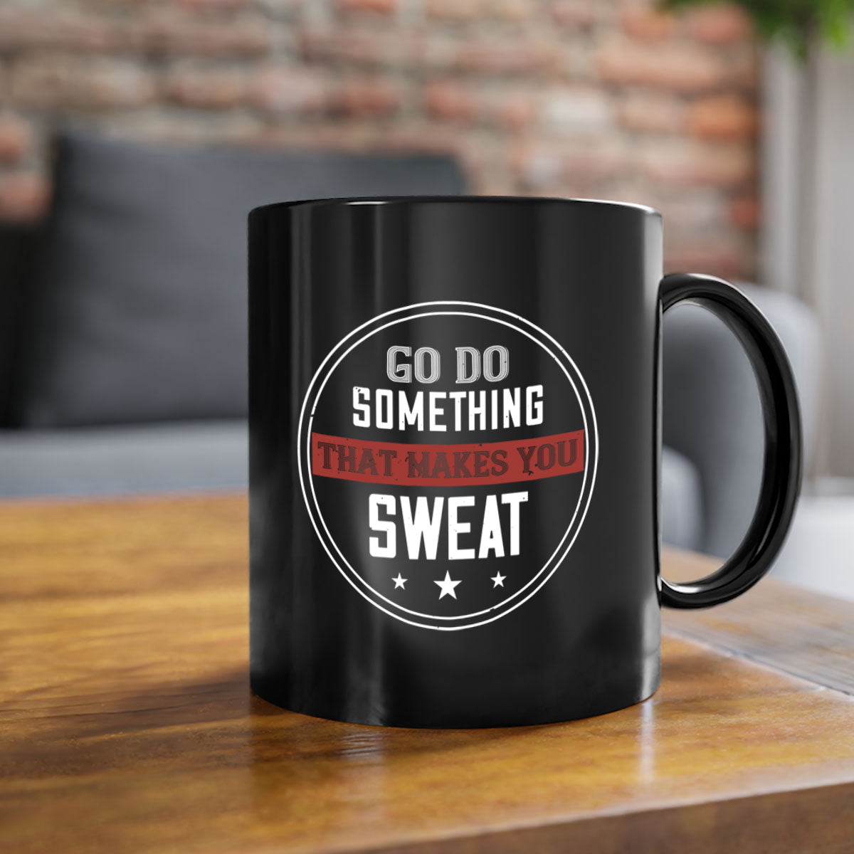 A stylish two-tone go do something that makes you sweat 10# Mug with a glossy finish, available in multiple colors and sizes.