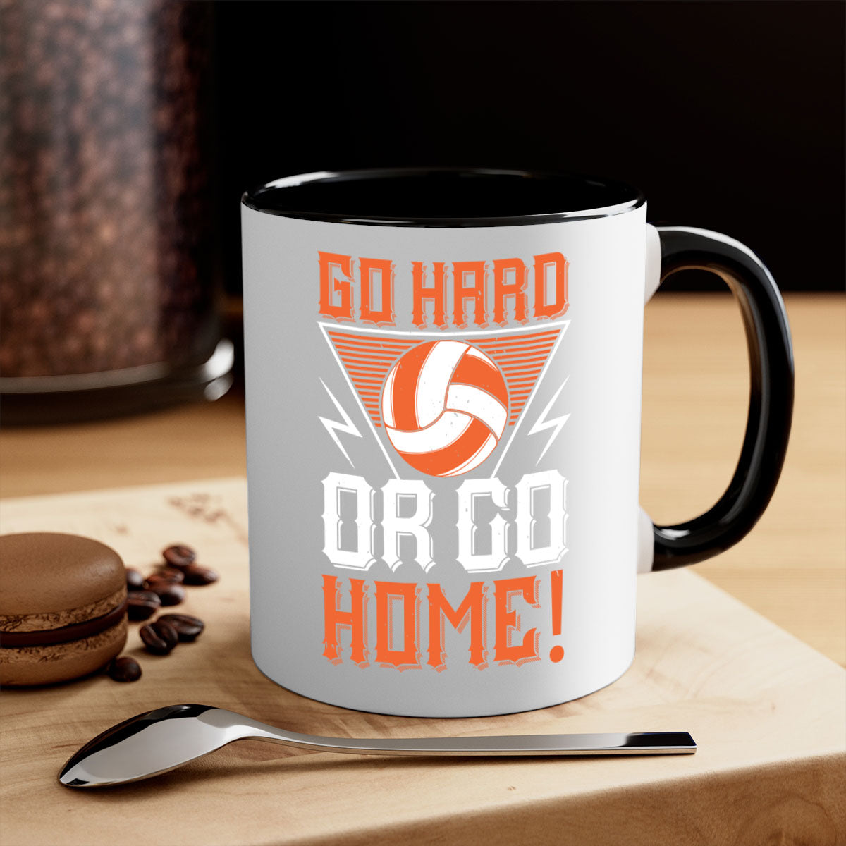 Go Hard or Go Home Style 1215# Mug with colorful handle and glossy finish, available in multiple colors.