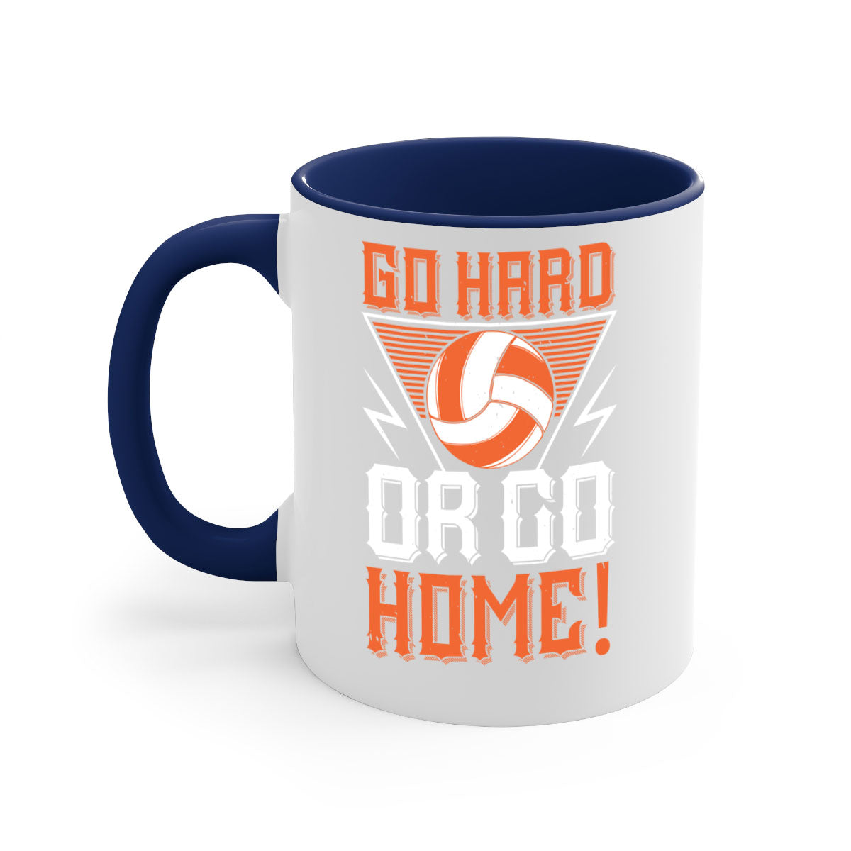 Go Hard or Go Home Style 1215# Mug with colorful handle and glossy finish, available in multiple colors.