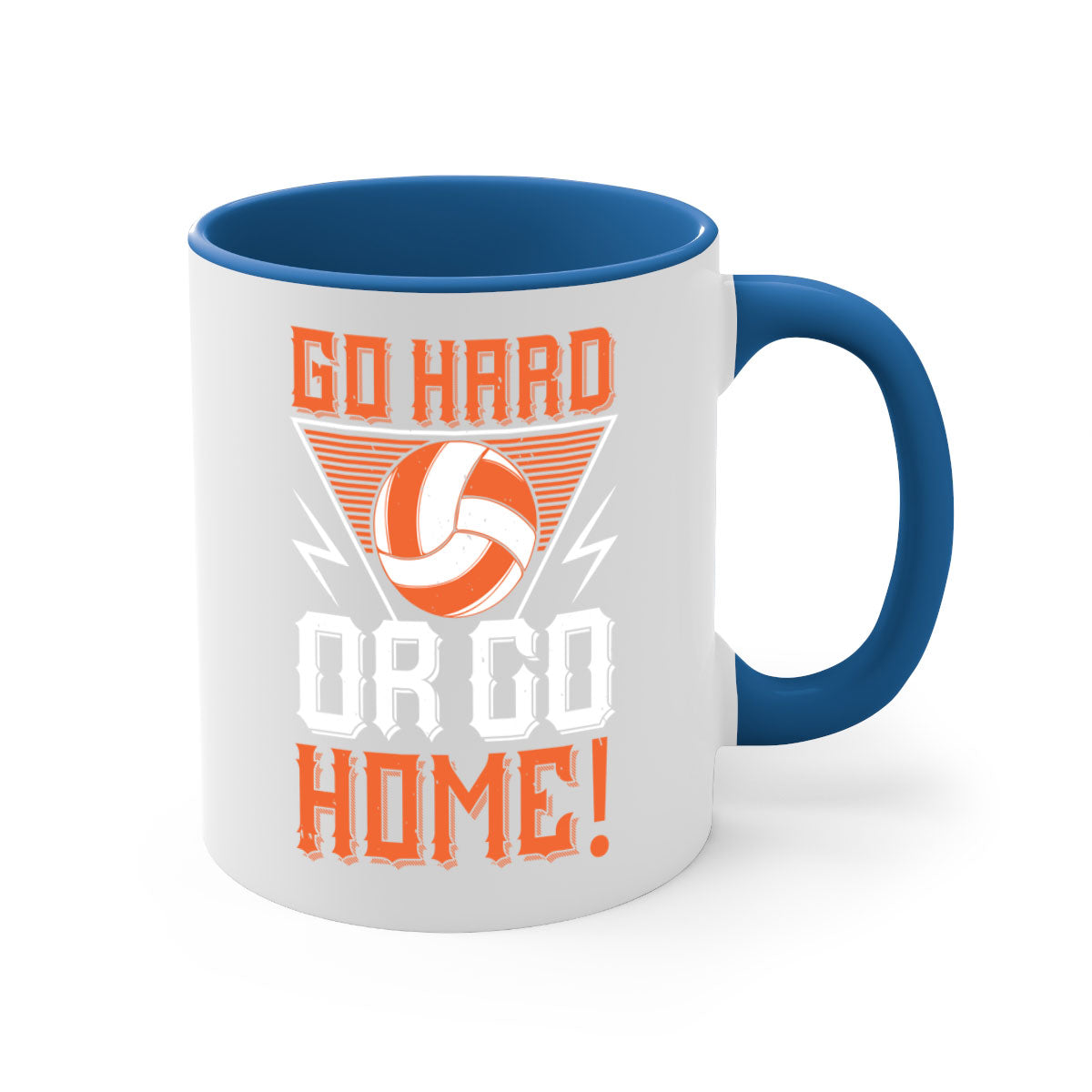 Go Hard or Go Home Style 1215# Mug with colorful handle and glossy finish, available in multiple colors.