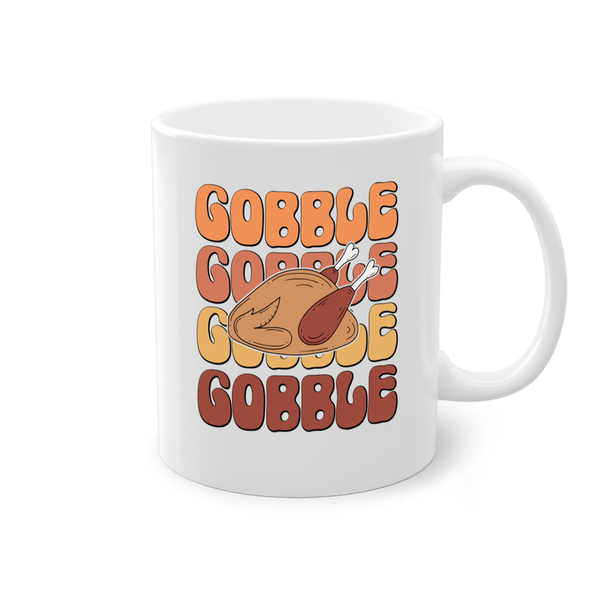 Gobble 198# Mug featuring a glossy finish with a colored handle and interior, available in multiple colors and sizes.