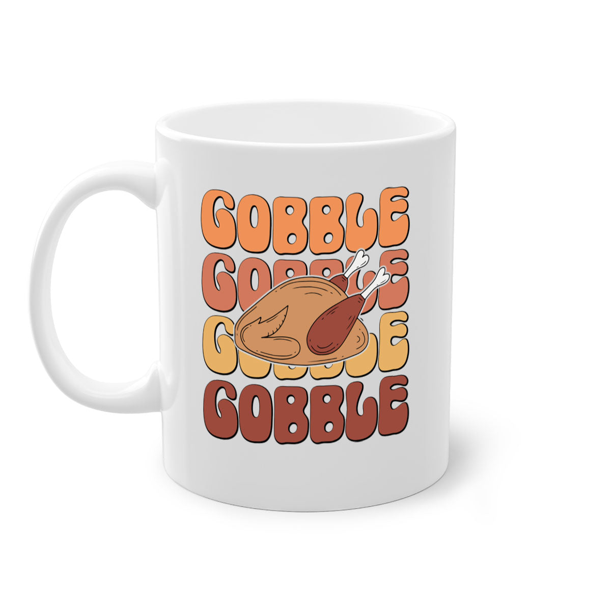 Gobble 198# Mug featuring a glossy finish with a colored handle and interior, available in multiple colors and sizes.