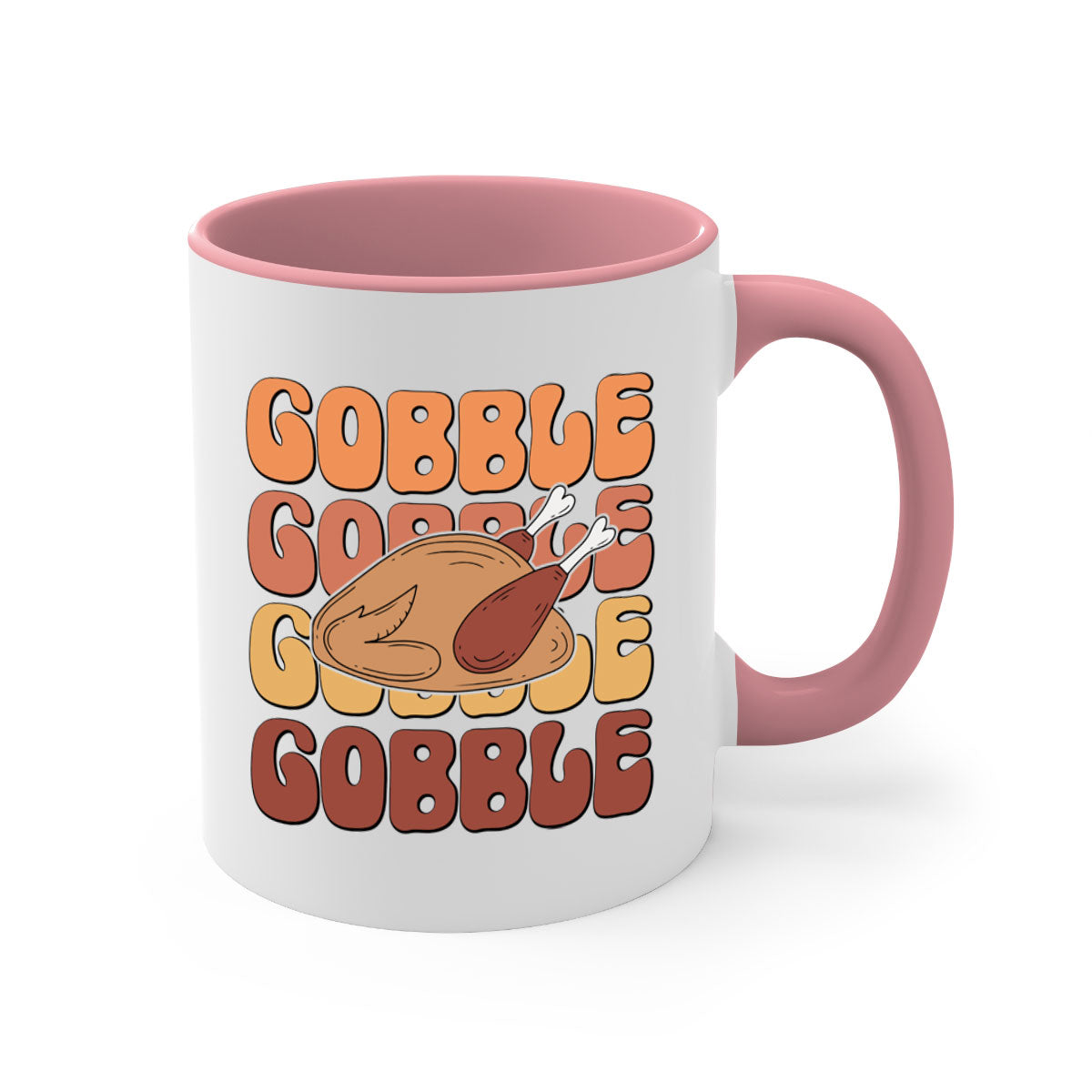Gobble 198# Mug featuring a glossy finish with a colored handle and interior, available in multiple colors and sizes.